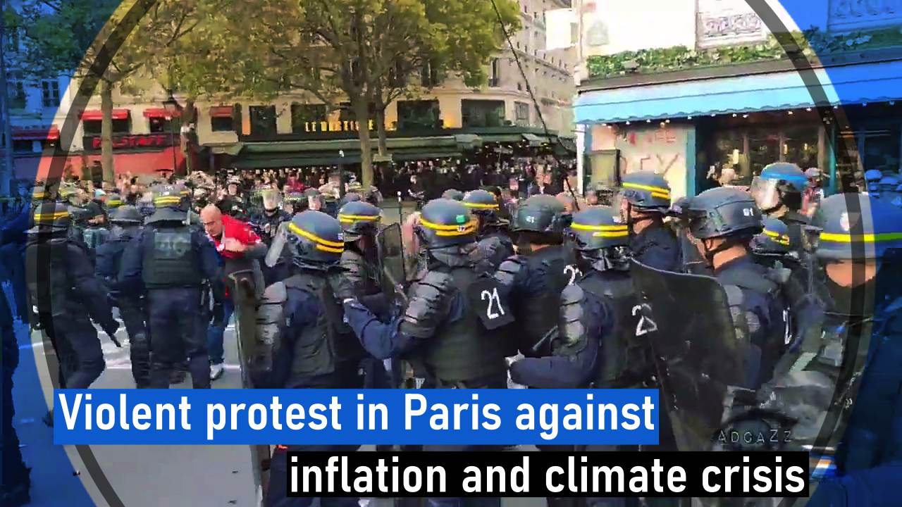 Violent protest in Paris against inflation and climate crisis