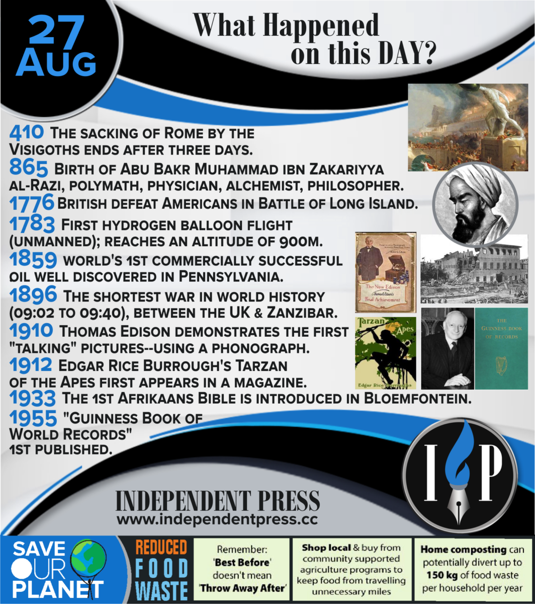27 AUGUST: WHAT HAPPENED ON THIS DAY?